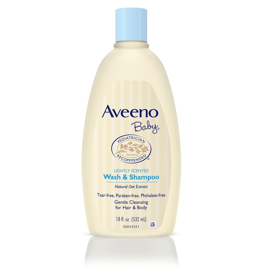 Dầu gội và tắm thiên nhiên dành cho trẻ sơ sinh Aveeno Baby Wash And Shampoo 532ml (Mỹ)