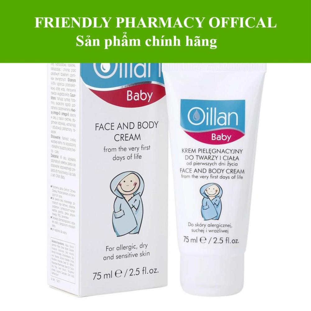 OILLAN BABY  FACE AND BODY CREAM- Kem dưỡng ẩm da mặt và toàn thân cho bé