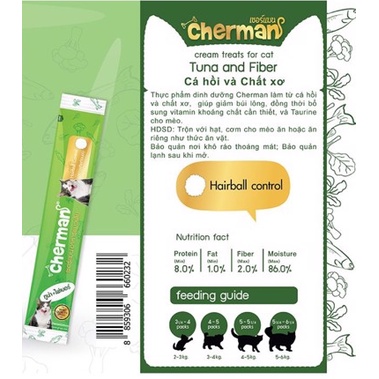 Súp Thưởng dinh dưỡng Cao cấp Cherman vị cá mòi , cá hồi , cá ngừ cho mèo
