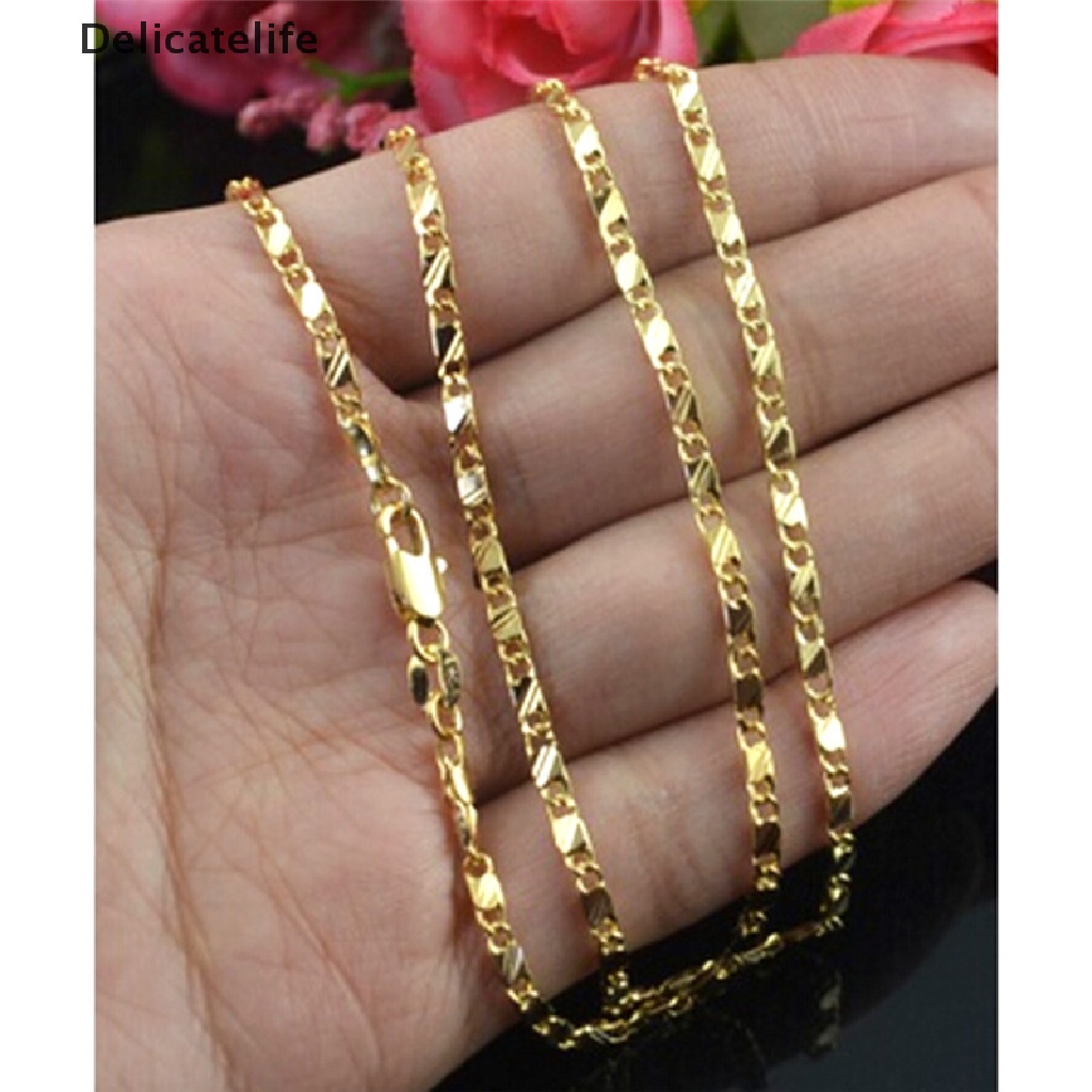 Vòng cổ mạ vàng 2mm dài 16-30 inch thời trang cho nam