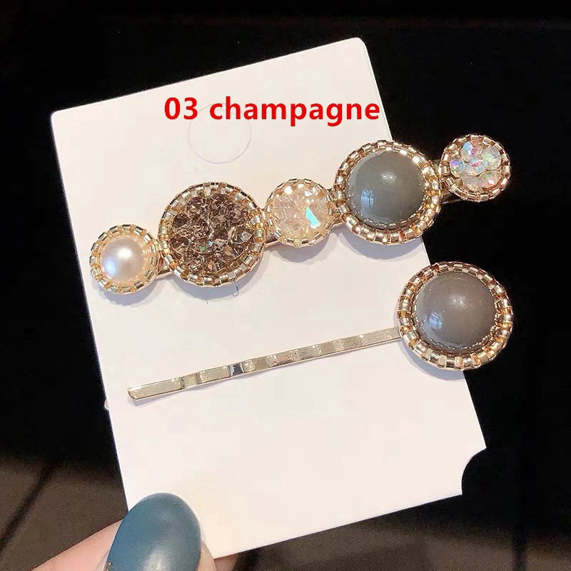 Kẹp Tóc Thẳng Đính Đá / Ngọc Trai Nhân Tạo Phong Cách Hàn Quốc