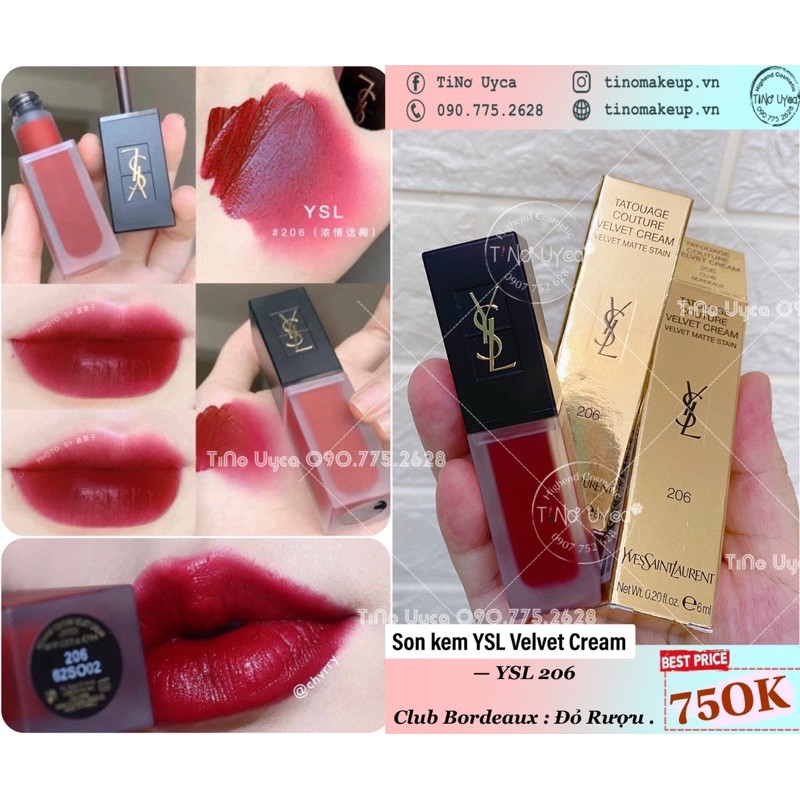SON KEM LÌ YSL VELVET CREAM/ YSL MATTE STAIN