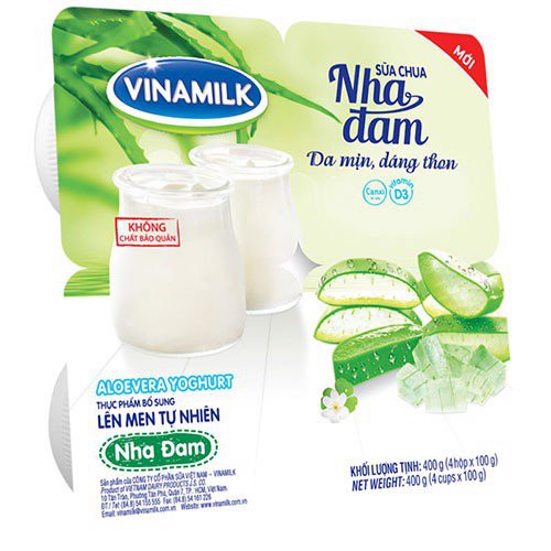 Lô 4 hộp sữa chua ăn Vinamilk nha đam 100g