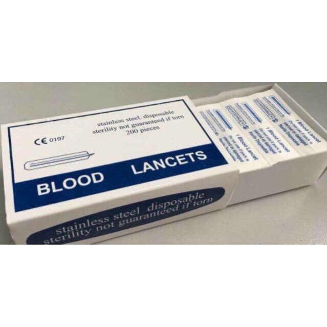 Hộp 200 Chiếc Kim Nặn Mụn Chích Máu Blood Lancets