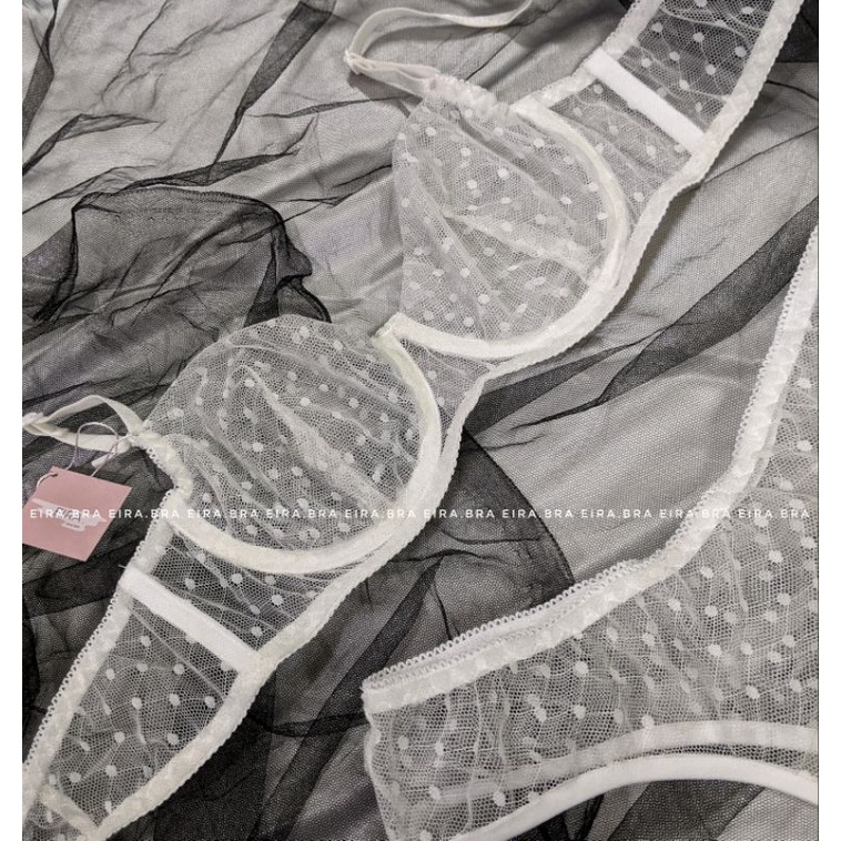 [G006] Bộ đồ lót lưới chấm bi xuyên thấu, không mút, có gọng đẩy ngực - EIRA.BRA | BigBuy360 - bigbuy360.vn