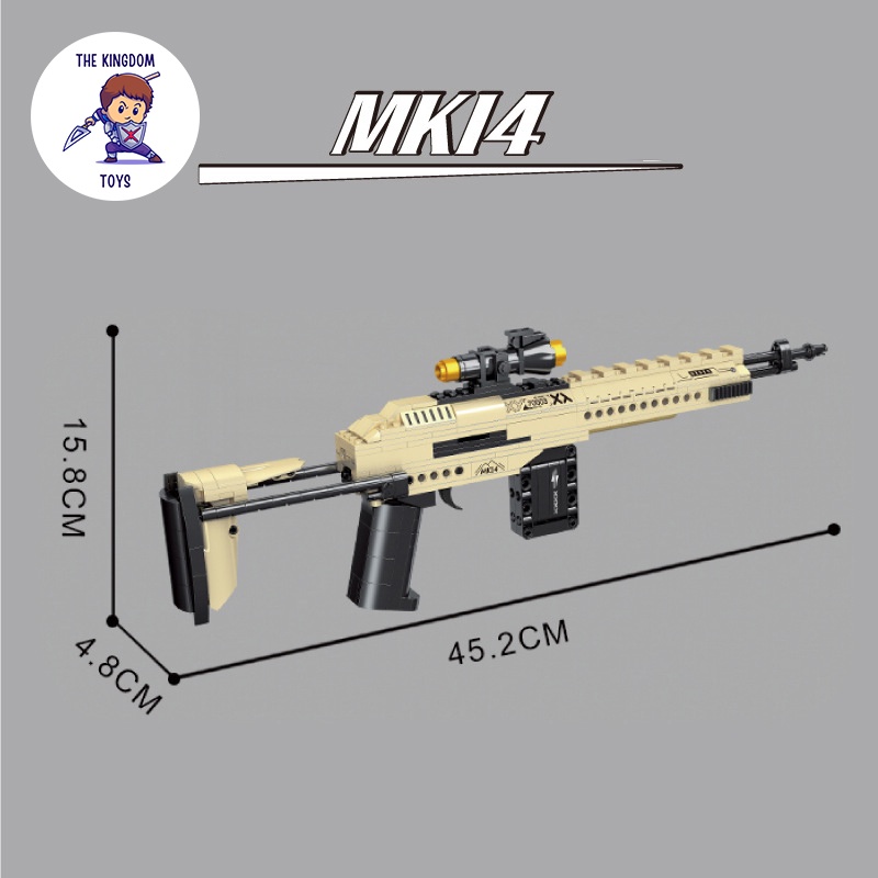 Đồ Chơi Lắp Ráp PUBG Mô Hình MK14 / Vector / M416 / Scar RAEL Free Fire CSGO Đồ Chơi Cho Bé 70003