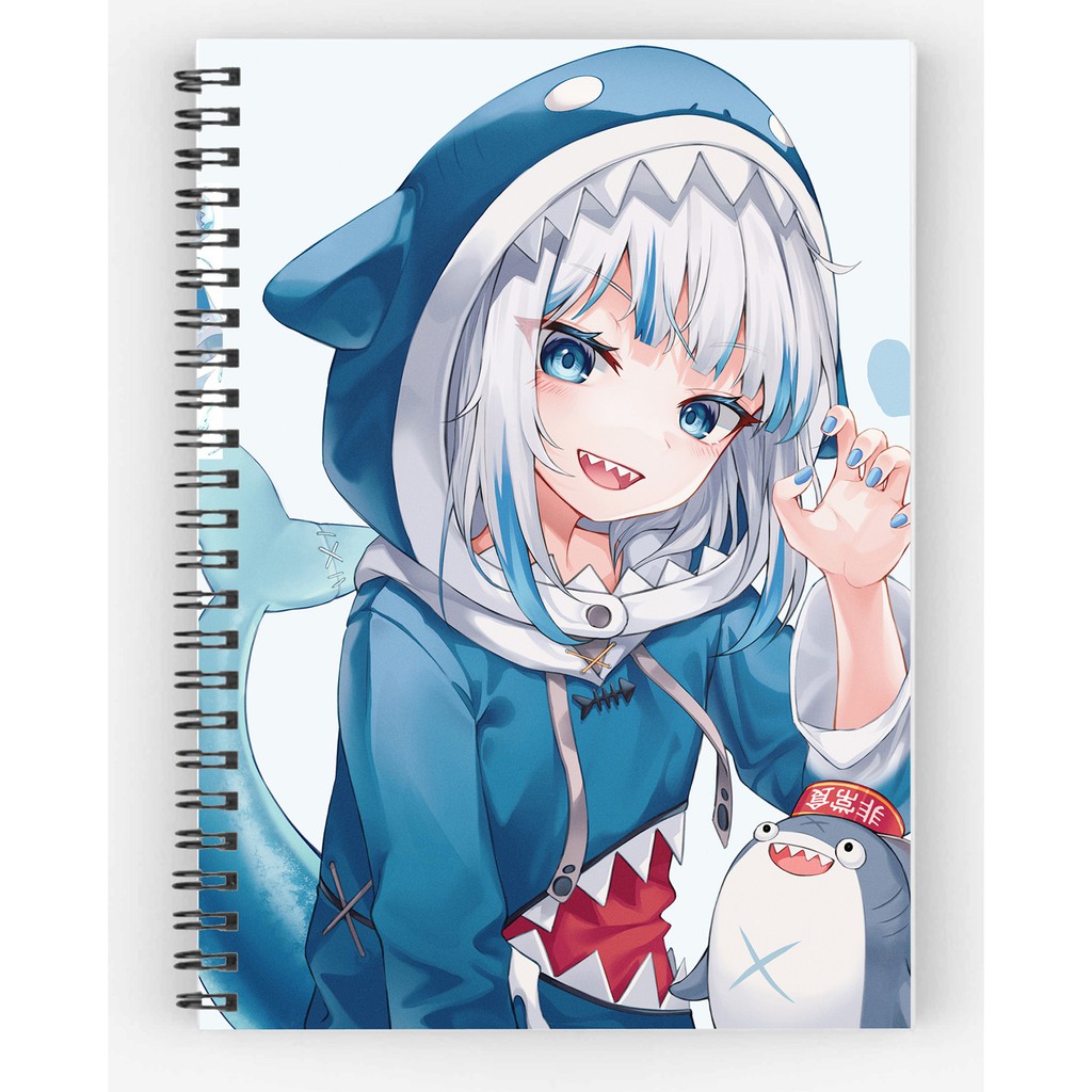 sổ tay anime manga Gawr Gura Hololive sổ gáy xoăn nhiều mẫu M0399