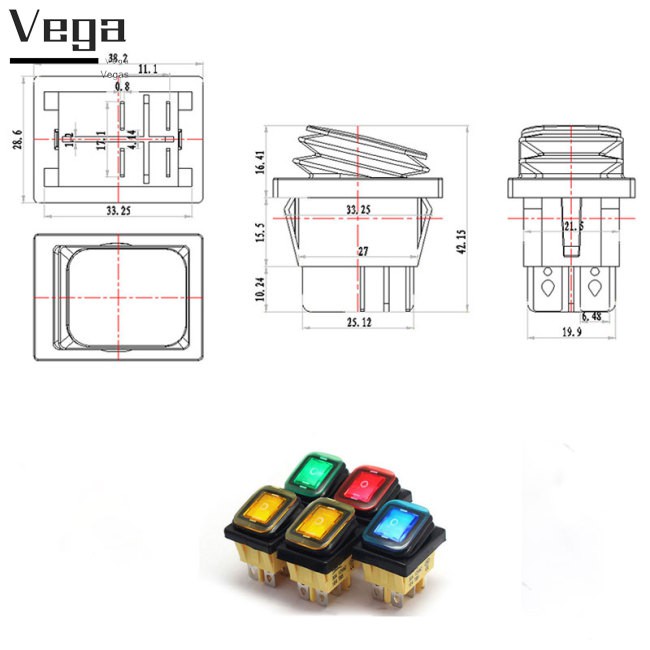 Công Tắc Đòn Bẩy Chống Thấm Nước Tfh On-Off-On 6 Pin 12v