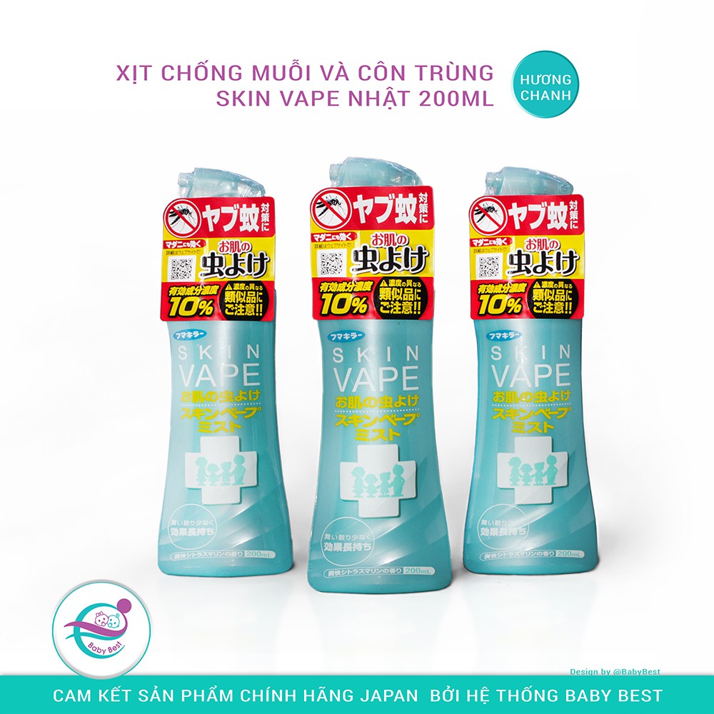 Xịt chống muỗi và côn trùng Skin Vape Nhật Bản 200ml
