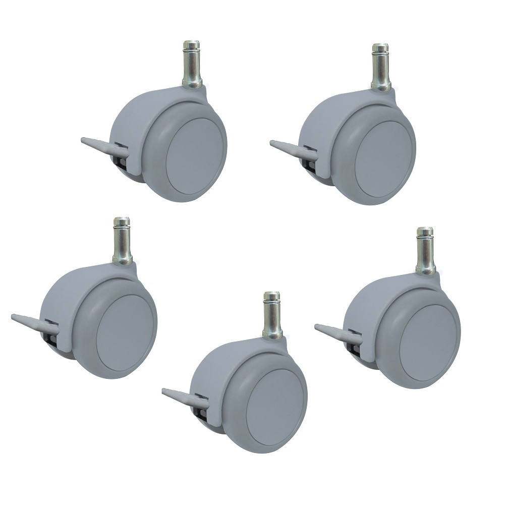 Bánh xe Bàn/ghế xoay văn phòng cao cấp 50mm - Cọc Grip Ring có khóa Happy Move Thái Lan (Bộ 5 bánh-màu xám) | BigBuy360 - bigbuy360.vn
