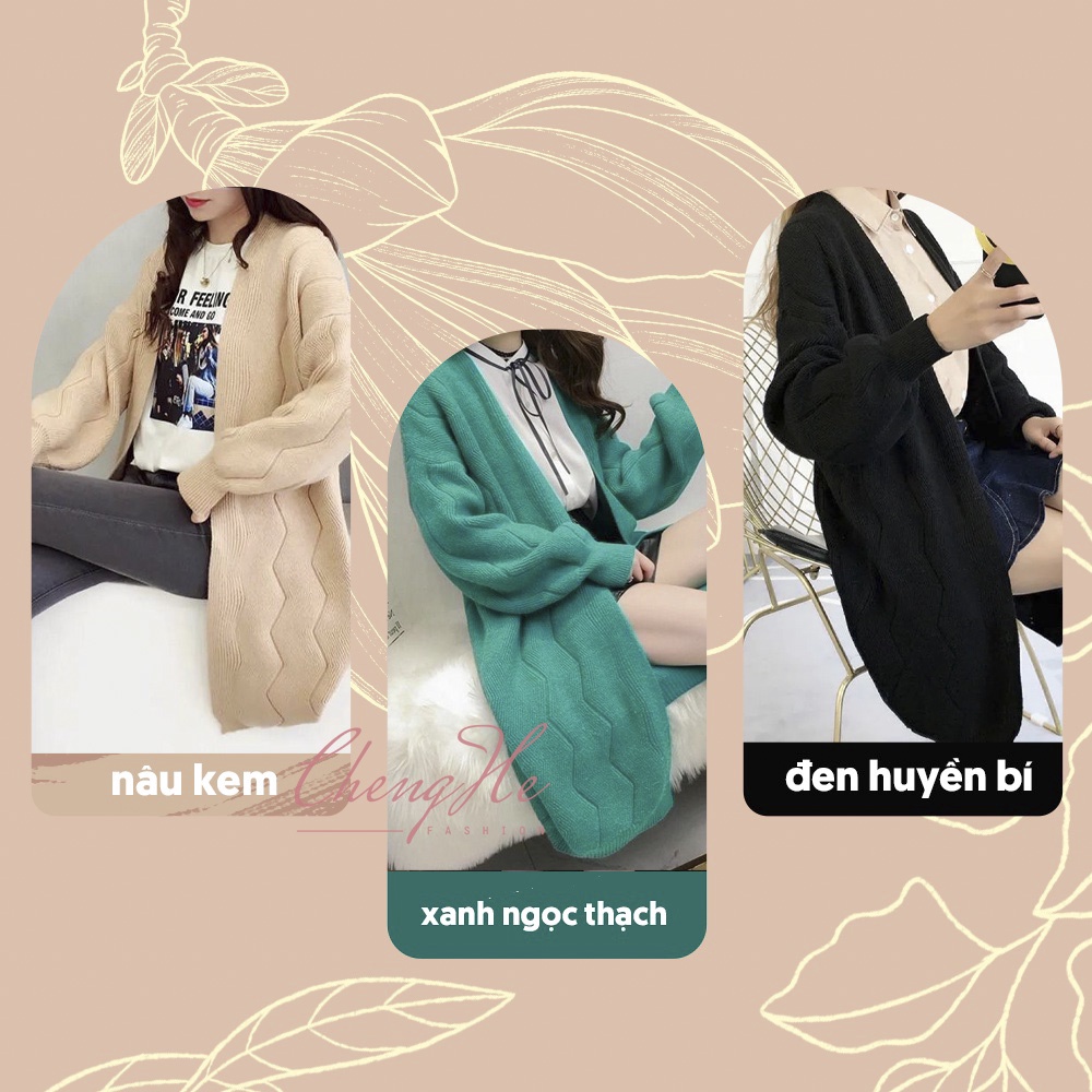 Áo khoác cardigan dáng rộng oversize kiểu dài dày dặn ấm áp thu đông A00167