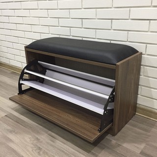 Tủ giày dép cánh lật gỗ công nghiệp kèm ghế ngồi tiện ích dài 80cm x 30cm x 45cm (TG-09)