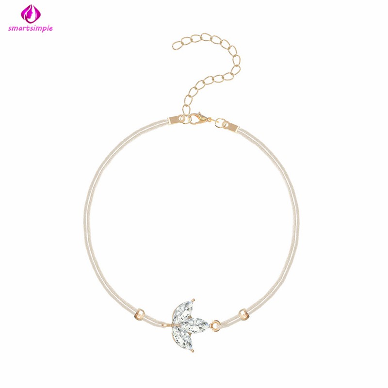 Set 6 vòng tay màu hồng hình giọt nước phối tua rua dễ thương