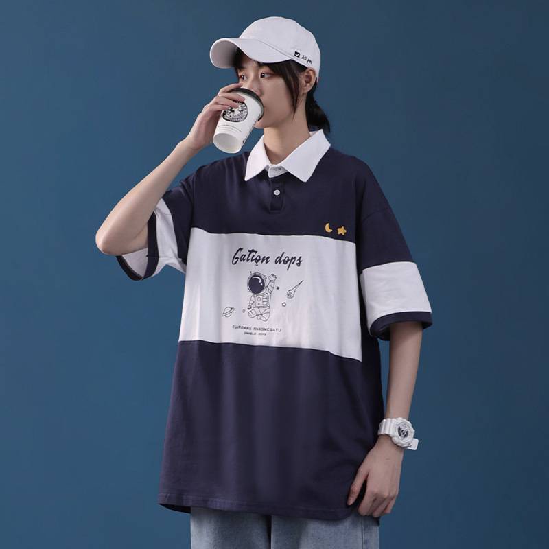 Japanese POLO shirt short sleeve T-shirt female loose student Korean version 2021 new women's design men and women clothes