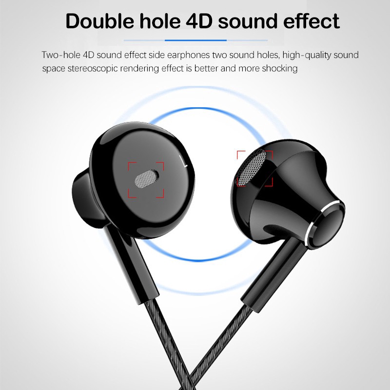 Tai Nghe Nhét Tai Vỏ Kim Loại Âm Thanh Siêu Trầm Mạnh Mẽ Cho Apple &amp; Android