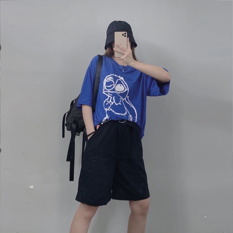 Áo thun unisex form rộng SIB Clothing áo phông tay lỡ in hình Stitch SIB014