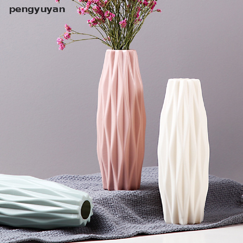 Chậu Hoa Bằng Nhựa Giả Gốm Sứ Màu Trắng Dùng Trang Trí Nhà Cửa