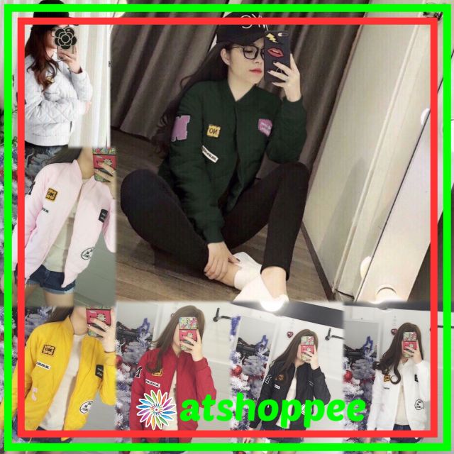 Áo KHOÁC phao thêu chữ - atshoppee 🎁