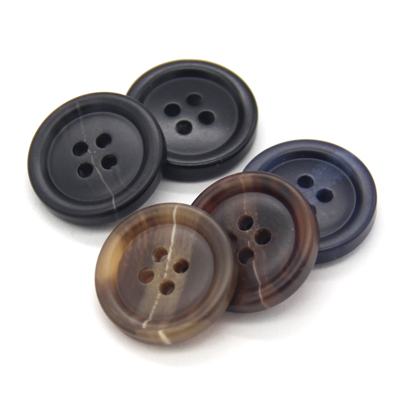 Nút Áo Khoác Hình Chiếc Sừng Bằng Nhựa Kích Thước 15 / 18 / 20 / 23 / 25mm Màu Đen / Nâu / Xanh Dương