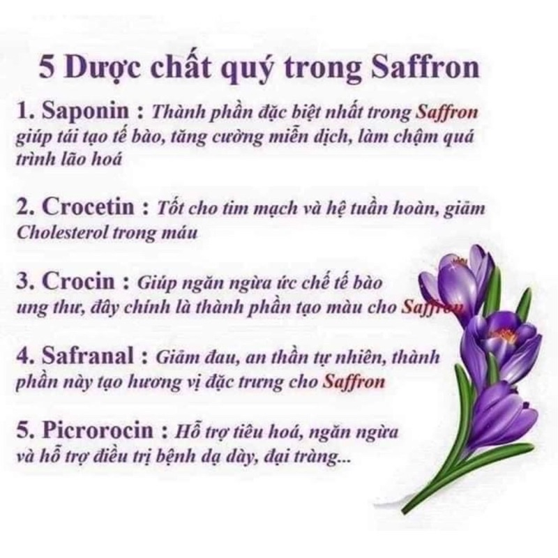 Saffron, nhuỵ hoa nghệ tây BABY SAFFRON Ấn Độ CHÍNH HÃNG, combo 3gr | BigBuy360 - bigbuy360.vn