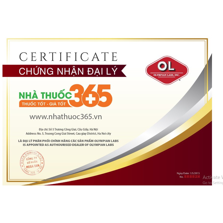 Viên Uống Olympian Labs Green Calcium Bổ Sung Canxi Hữu Cơ Cho Bà Bầu, Trẻ Em Và Người Lớn - Hộp 100 viên