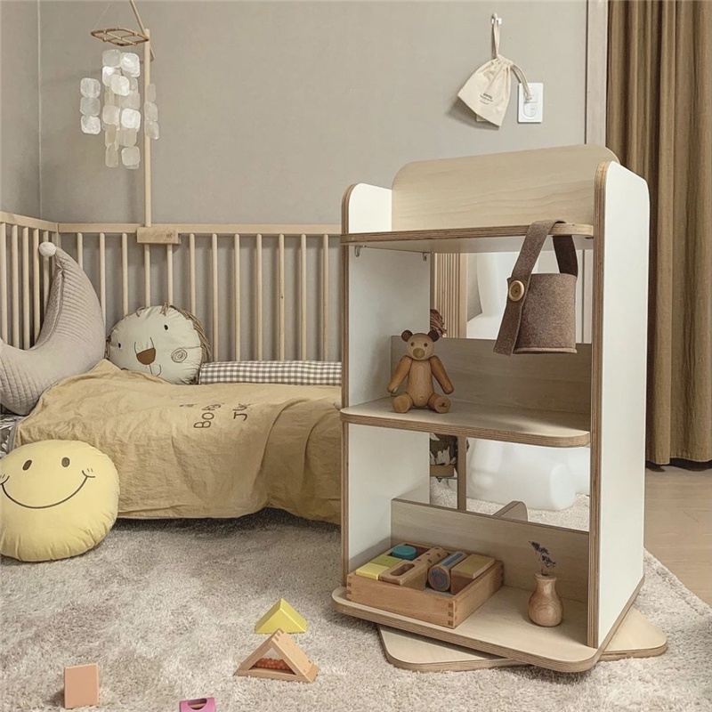 Giá sách gỗ đế xoay