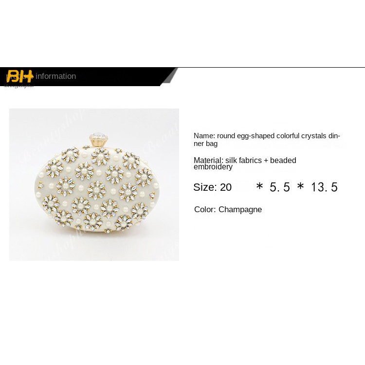 Túi Đeo Chéo Một Bên Vai Hình Trứng Pha Lê Kim Cương Đầy Màu Sắc Phong Cách Âu Mỹ Cho Nữ