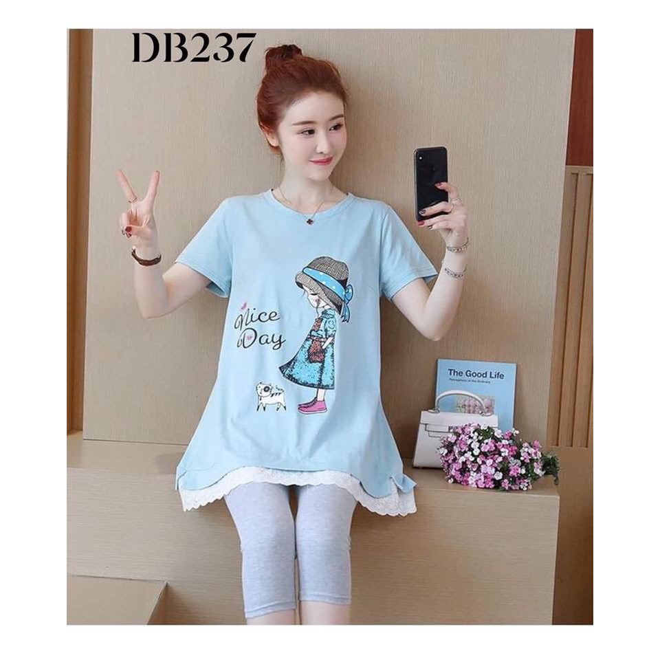 áo bầu hè NICE DAY phối ren thời trang A21