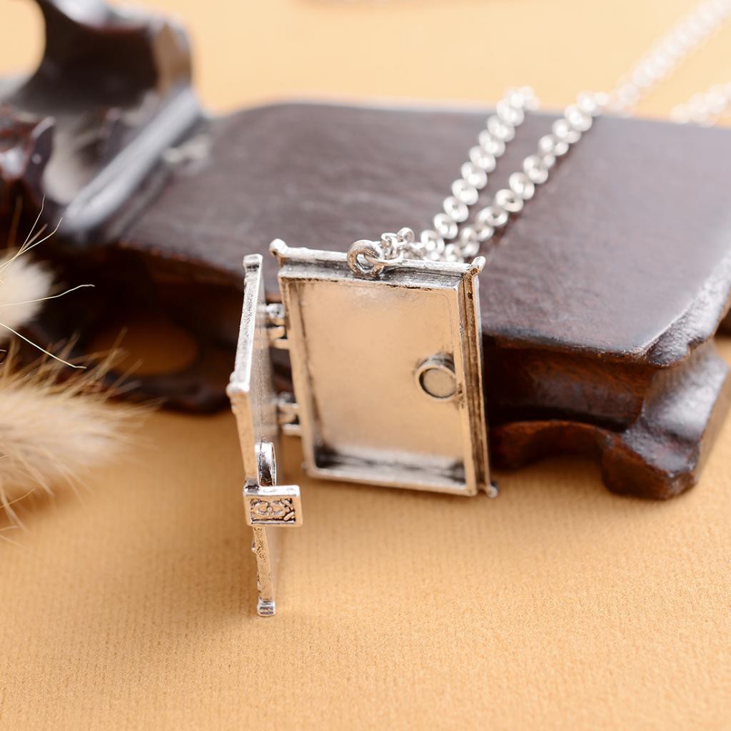 Gothic Openable Box Pendant Photo Frame Locket Charm Necklace Accessories