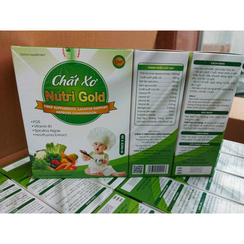 Chất Xơ Nutri Gold bổ sung chất sơ giảm tình trạng táo bón, bé bị tiêu chảy, đầy bụng, khó tiêu, rối loại hệ vi sinh