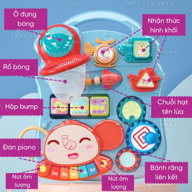 xe tập đi cho bé thế hệ mới có khoá bánh xe, có nhạc, điều chỉnh độ cao