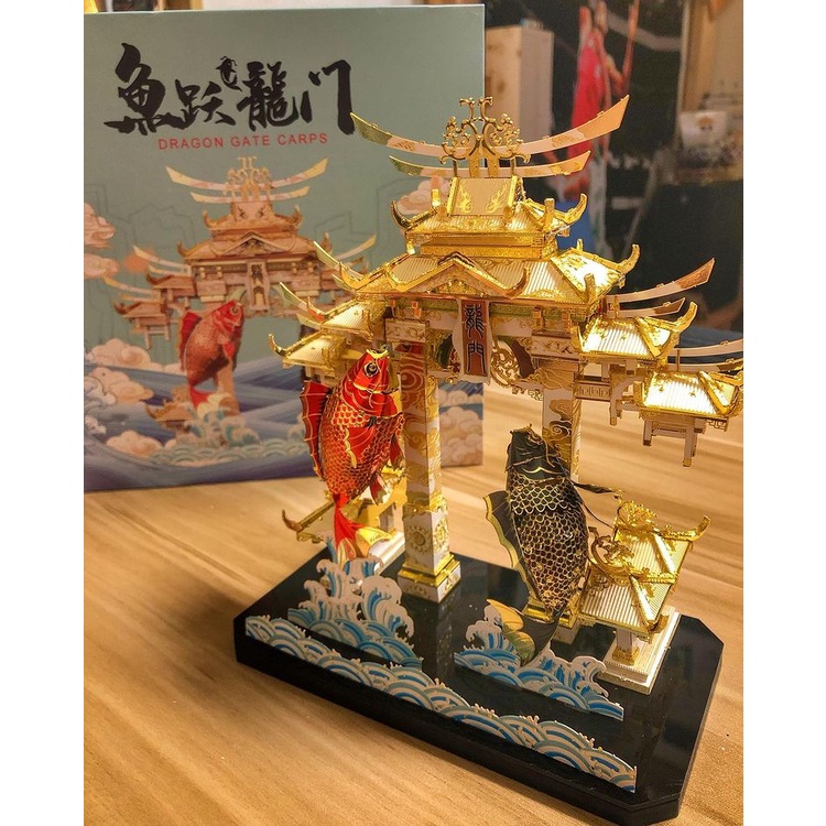 Mô Hình 3D Kim Loại Piececool Cá Chép Vượt Vũ Môn