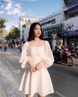 🎉Đầm Cổ Vuông Tay Phồng