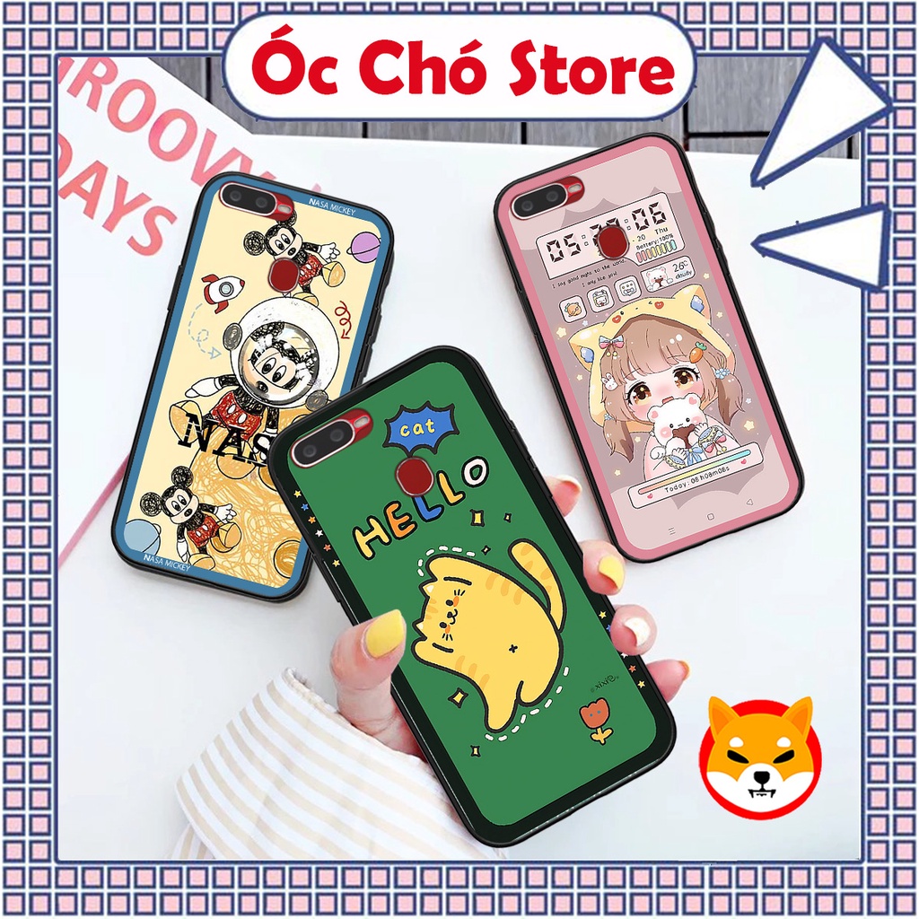 Ốp Oppo A5s / A7 / F9 / A12 in hình mickey , gấu , ếch frog cute , mèo dễ thương