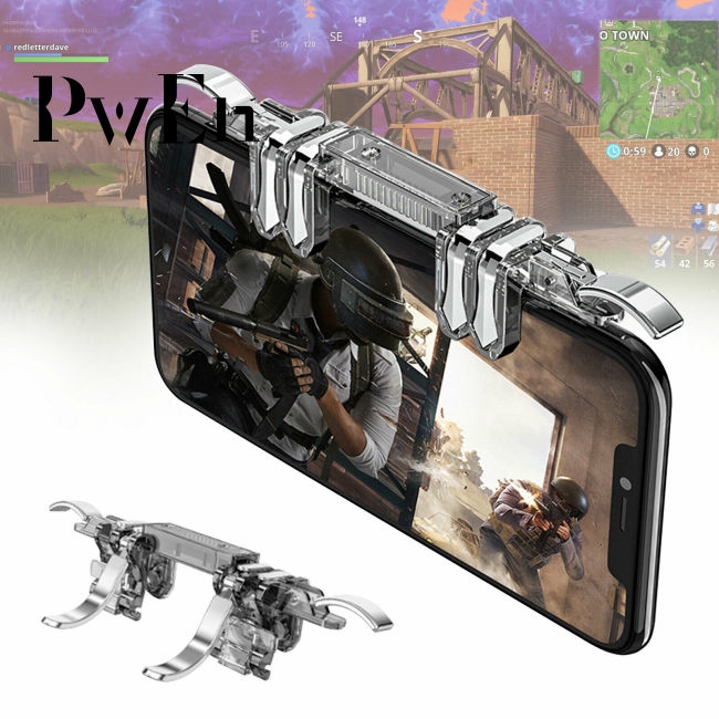 6 Finger Controller Trigger Game Fire Button Handle Gamepad for PUBG iOS Android