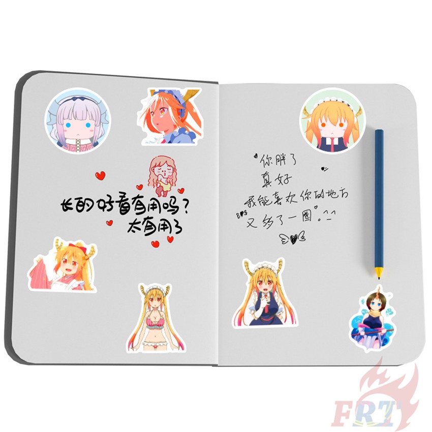 100 Miếng dán họa tiết anime Tohru Kanna độc đáo trang trí vali laptop