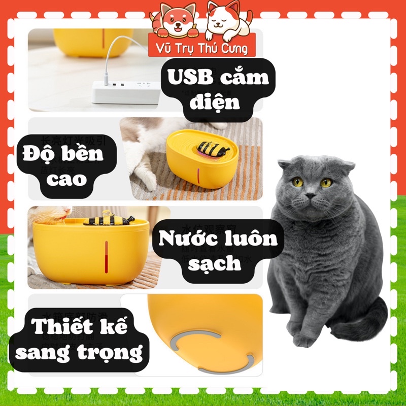(Có bảo hành) Máy lọc nước cho Chó mèo dung tích 2 lít, giúp thú cưng uống nhiều nước hơn