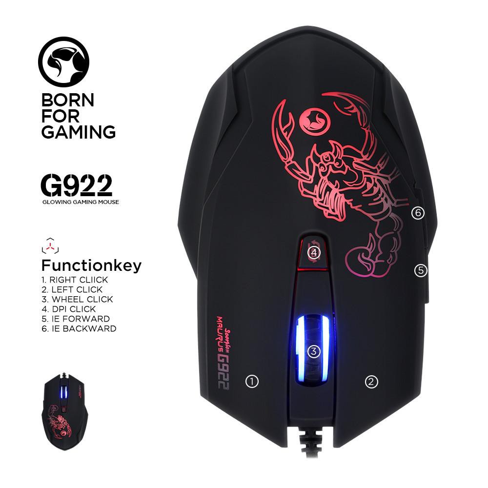 [Mã 267ELSALE hoàn 7% đơn 300K] Chuột game 6D cao cấp Marvo G922 Scorpion Led đa màu-DPI 4000