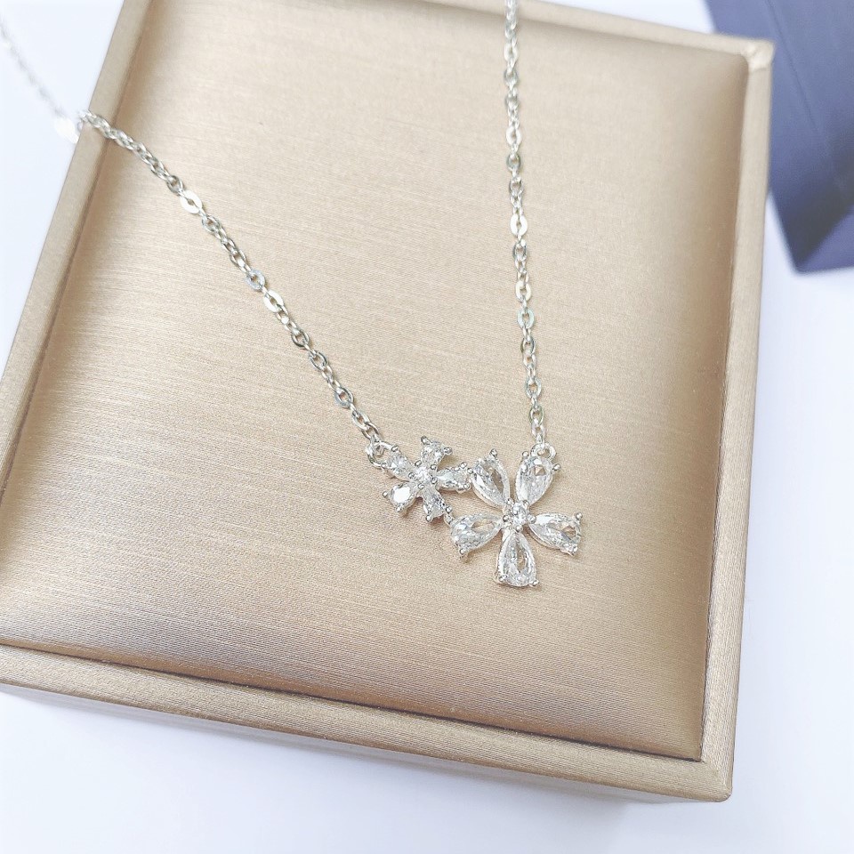 Dây chuyền bạc hình hoa 5 cánh, Vòng cổ chất liệu bạc ta sang trọng nữ tính - Trang sức bạc Evasilver