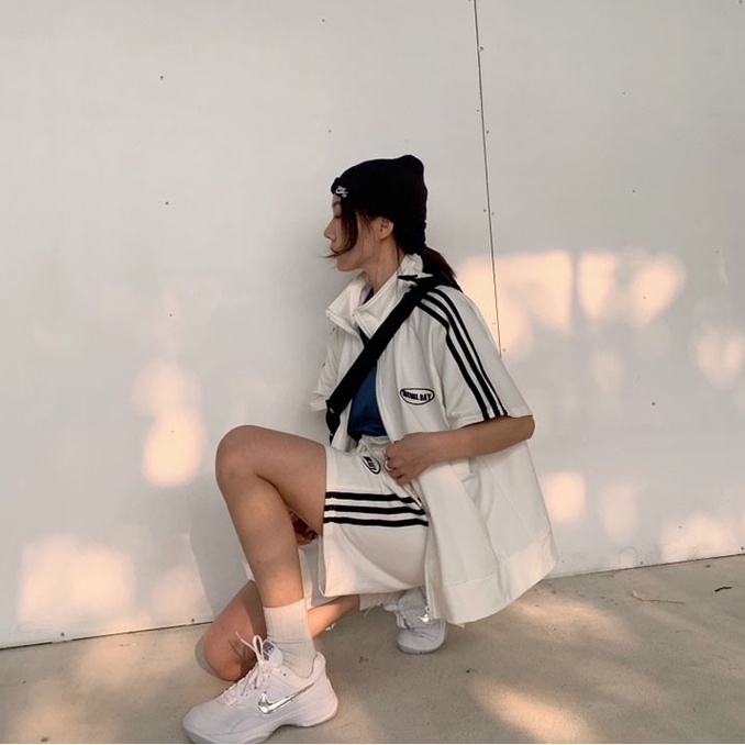 Set Quần Đùi Áo Khoác Cộc Tay Nam Nữ Phong Cách,Bộ Cộc Tay Unisex Thể Thao Cao Cấp