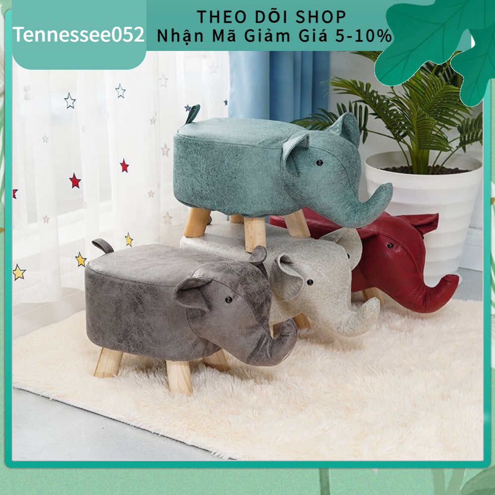 Hàng Sẵn Ghế Đôn Hình Con voi Ghế Ngồi Cho Bé Hình Con Vật Đáng Yêu Chân Gỗ【Tennessee052】