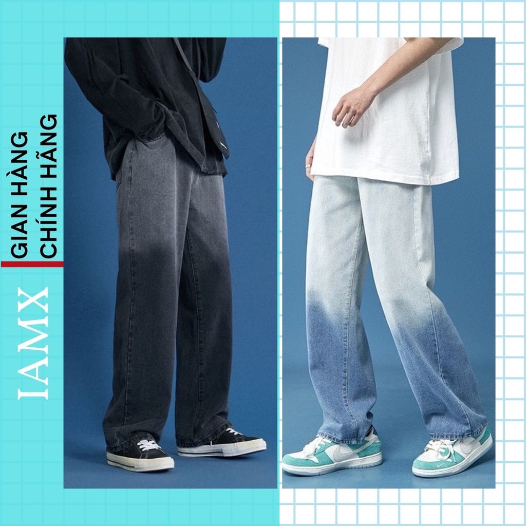 Quần jean nam 2 mầu IAMX ống suông rộng Top xu hướng 2022