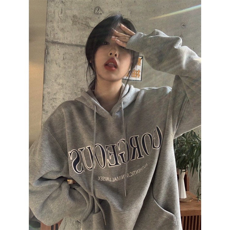 Áo hoodie nỉ ngoại Gorgedus [FREESHIP] Hoodies form rộng tay bồng kiểu dáng học sinh đường phố hàn quốc peonyb unisex