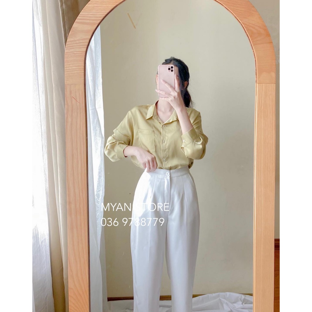 Áo sơ mi 1 túi ngực Avn102005 - Bơ