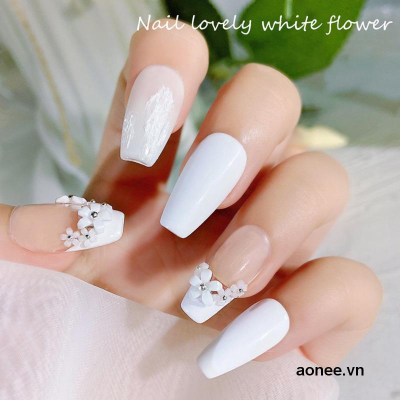 ✨✨Set 100 Hoa Trắng Đỏ Dùng Để Trang Trí Móng Nghệ Thuật
