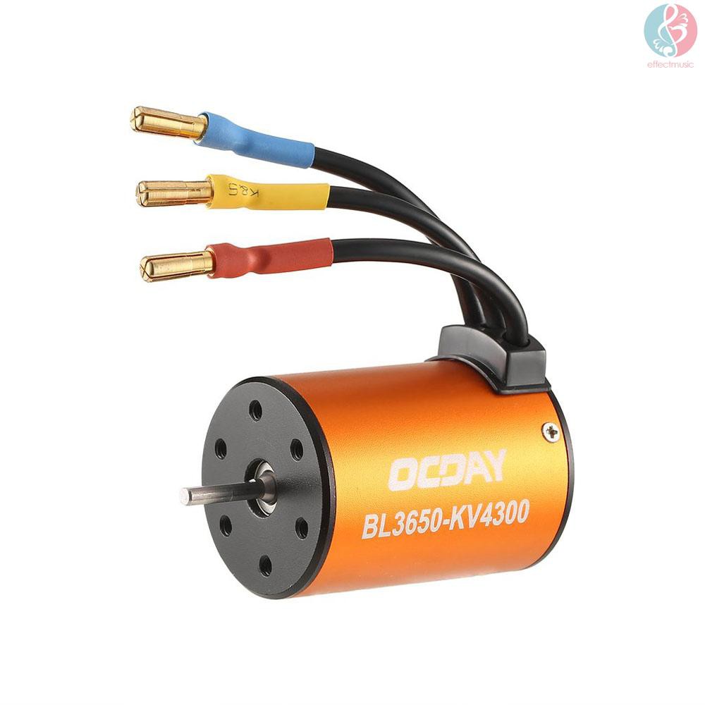 Motor không chổi than không thấm nước E&M OCDAY BL3650 4300KV cho xe RC 1/10 HSP 94123 HuanQi 727 FS