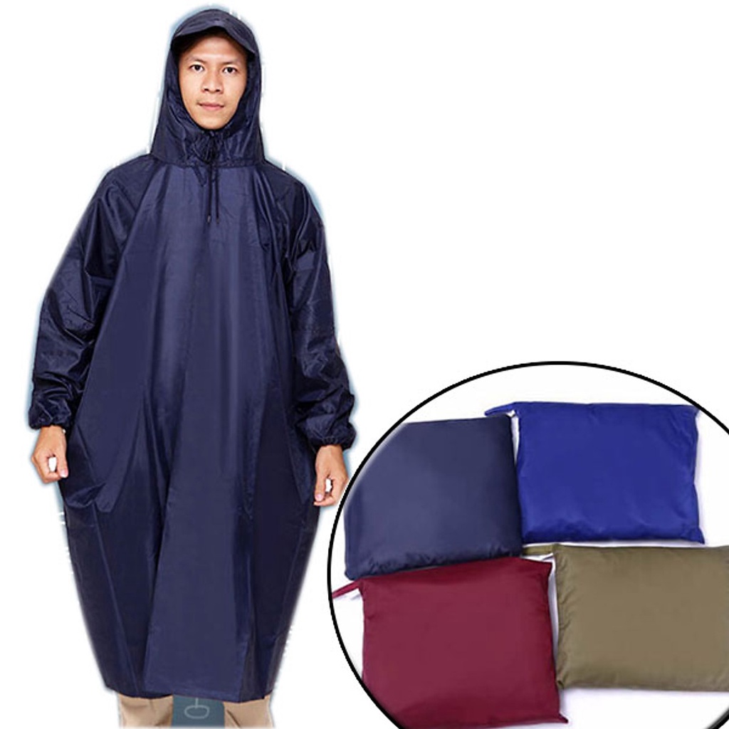 Áo Mưa Vải Dù Kín Người Siêu Bền 1 Người Áo Mưa Không Xẻ Hàng Cao Cấp dài 1m4