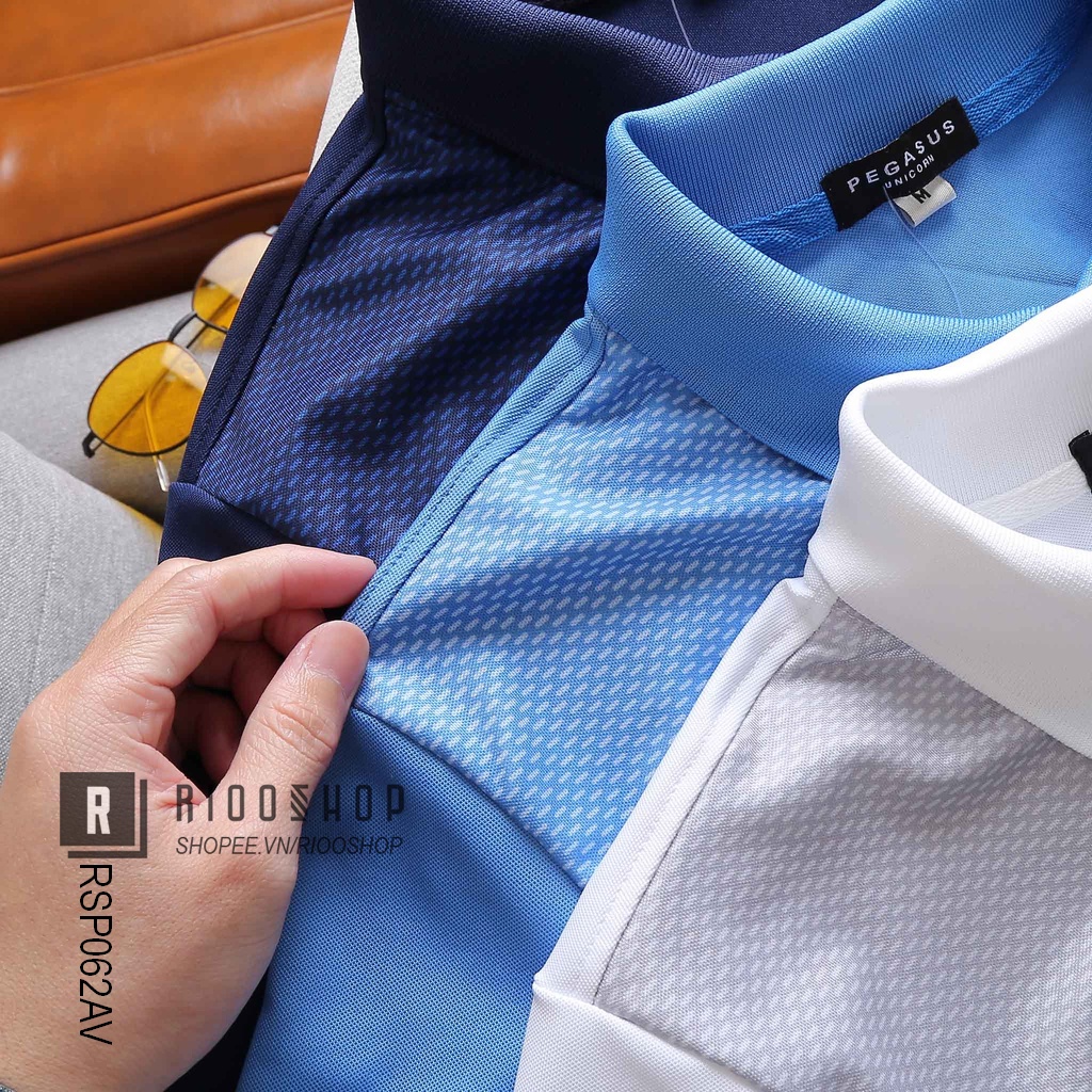 Áo phông nam có cổ cao cấp phối màu cực đẹp form rộng Pegasus RSP062AV - áo polo nam ngắn tay Riooshop | BigBuy360 - bigbuy360.vn