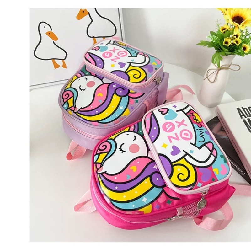 Balo trẻ em, ba lô Unicorn cho bé đi học mẫu giáo mầm non chất liệu cao cấp Xu Xu Kids