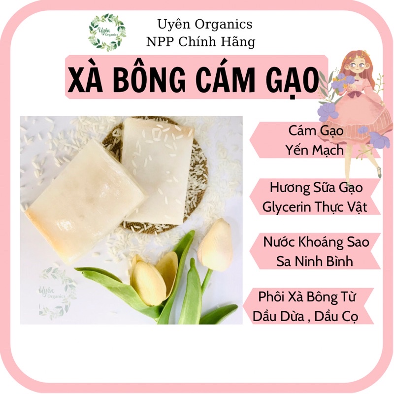 Xà Bông Cám Gạo HandmadeHương sữa gạo, cám gạo mềm mịn, sạch sâu, không khô da